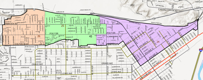 House District 45 in Billings, MT Map